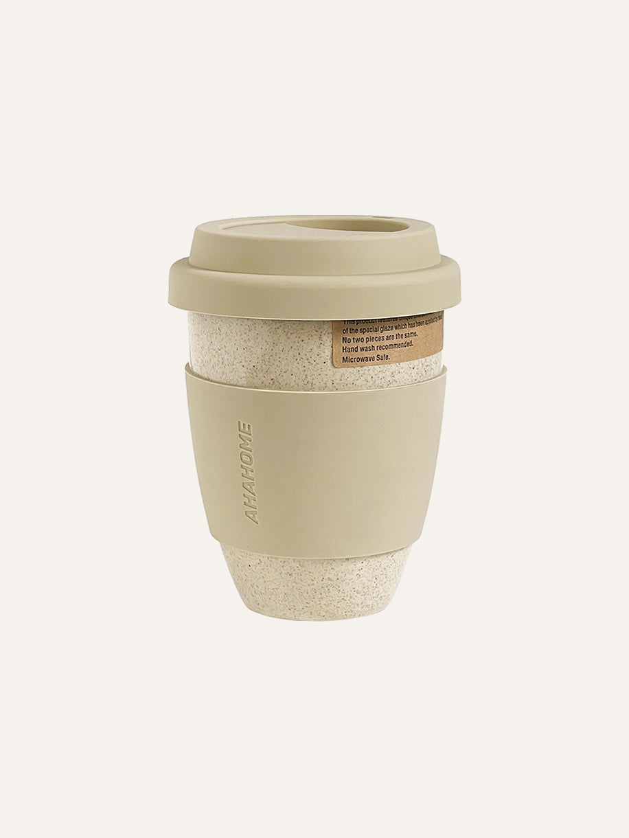 Ceramic Tumbler with Silicone Lid and Sleeve