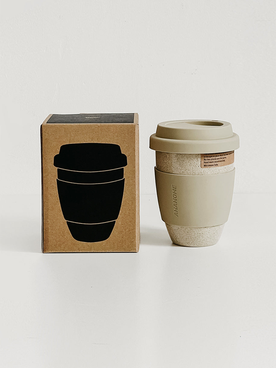 Ceramic Tumbler with Silicone Lid and Sleeve