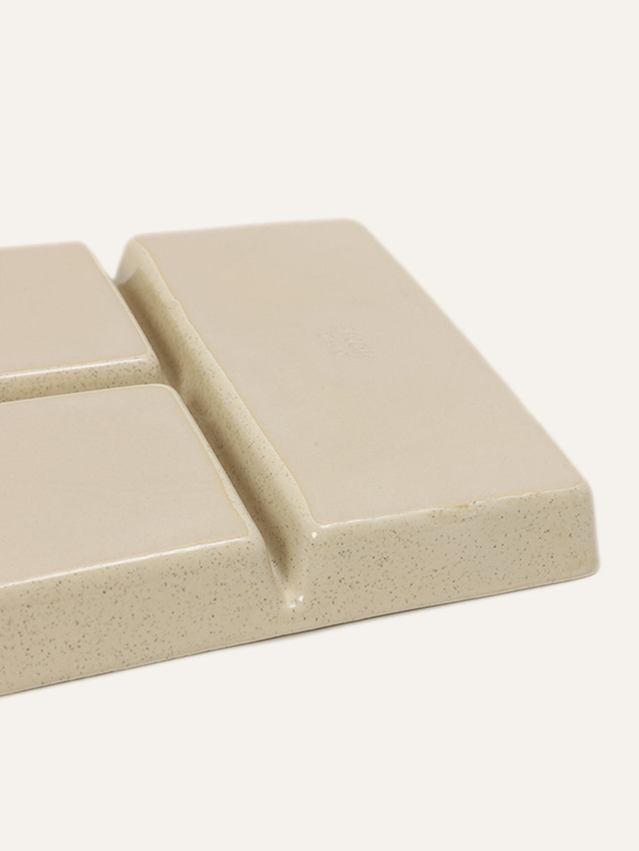 Cream color Square Compartment Plate