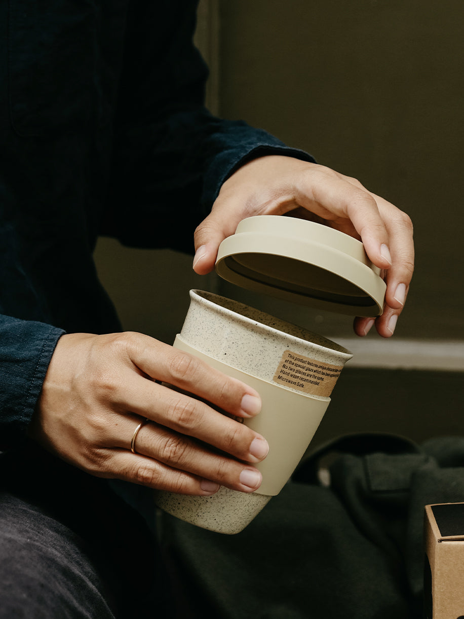 Ceramic Tumbler with Silicone Lid and Sleeve