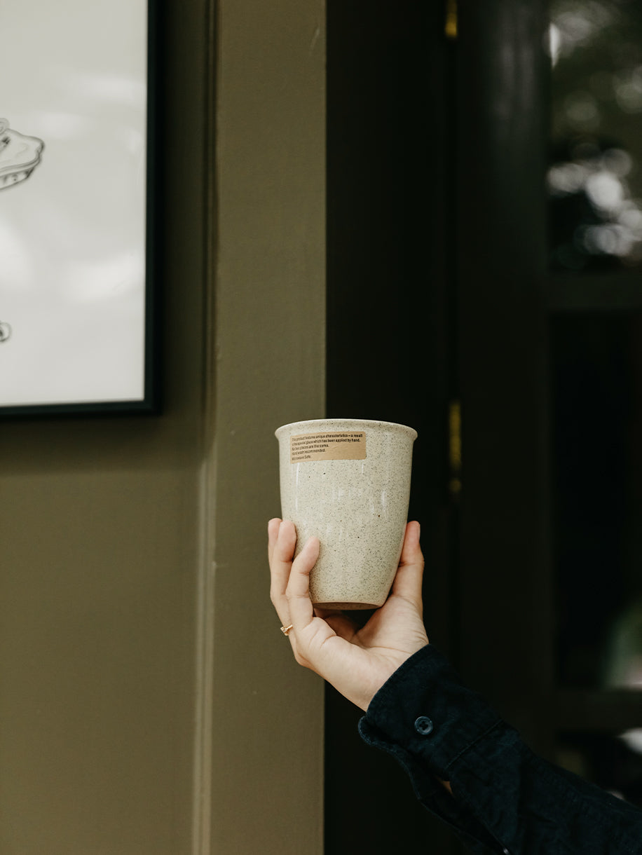 Ceramic Tumbler with Silicone Lid and Sleeve
