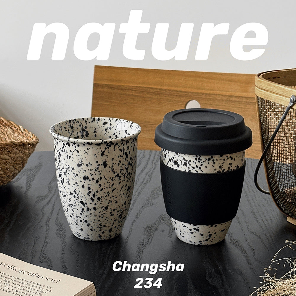 Ceramic Tumbler with Silicone Lid and Sleeve