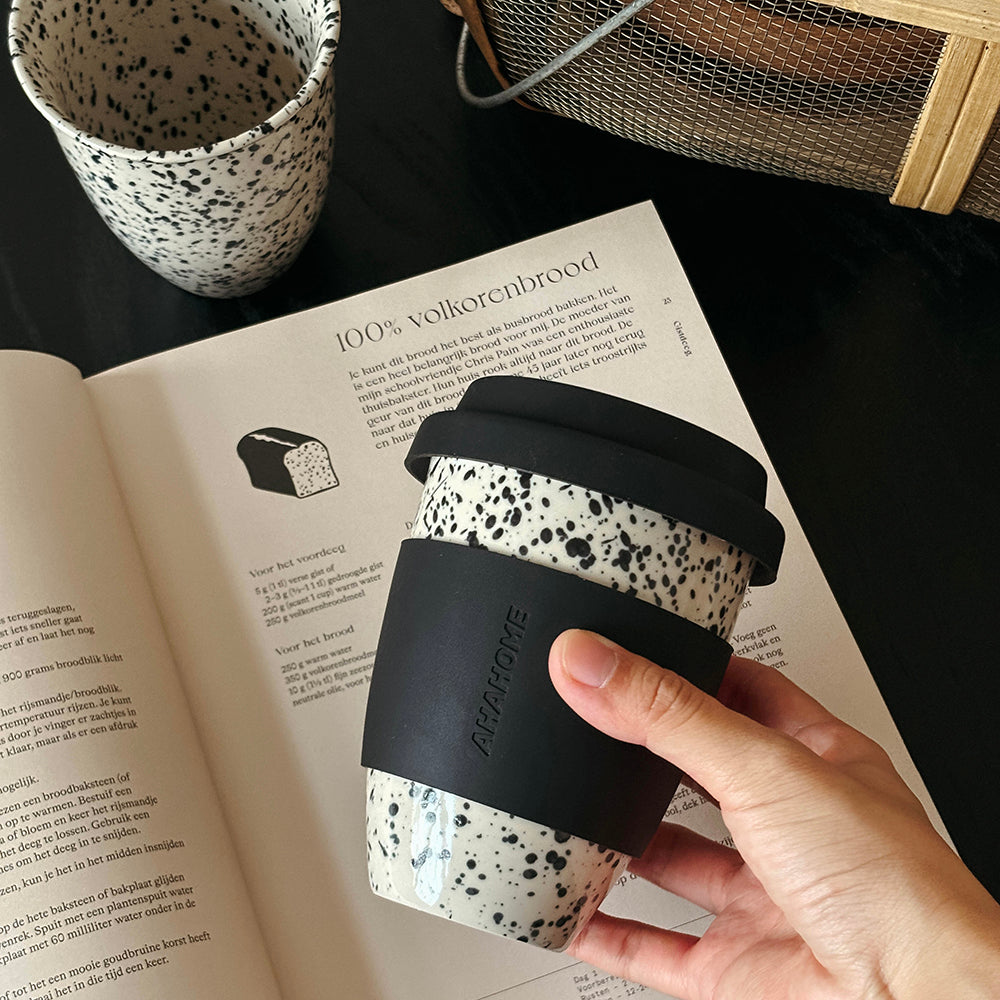 Ceramic Tumbler with Silicone Lid and Sleeve