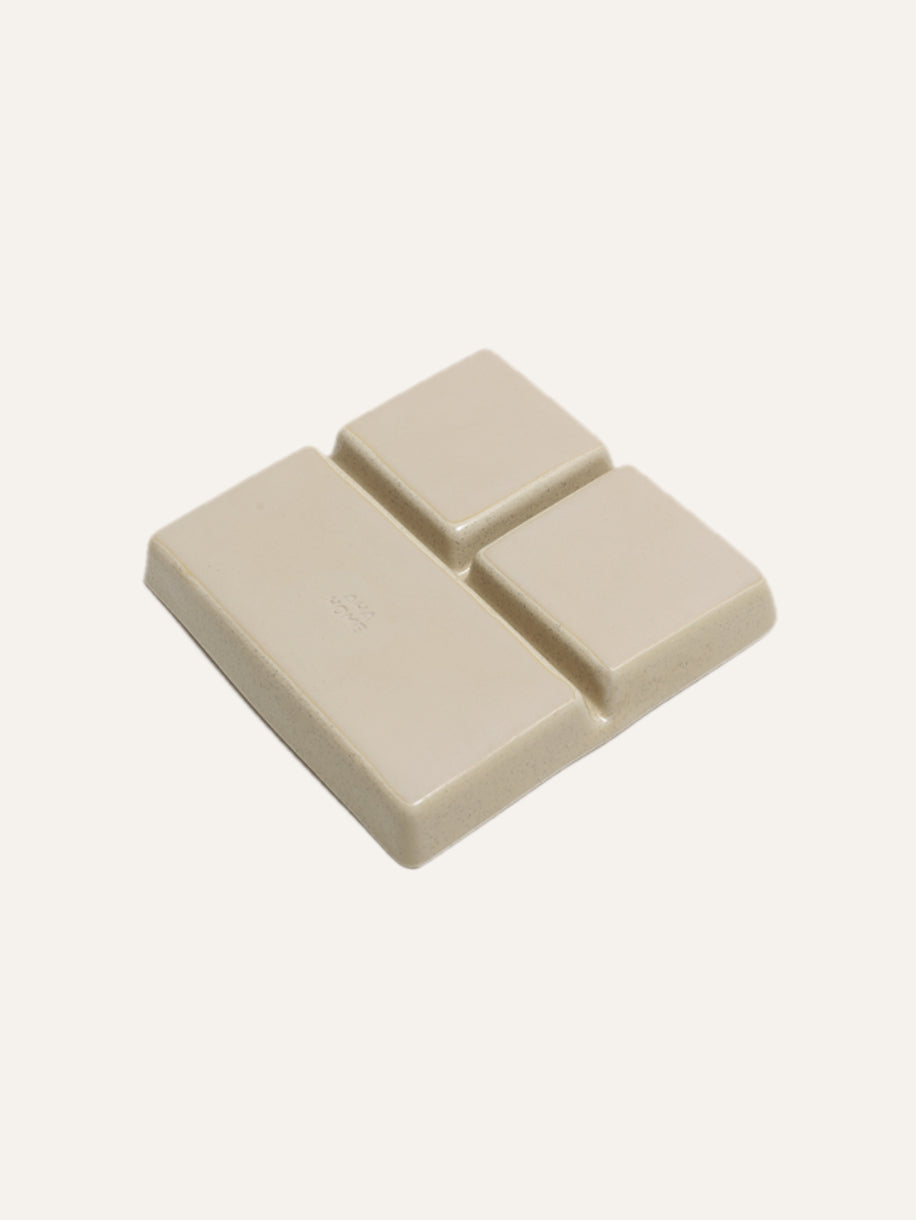 Cream color Square Compartment Plate
