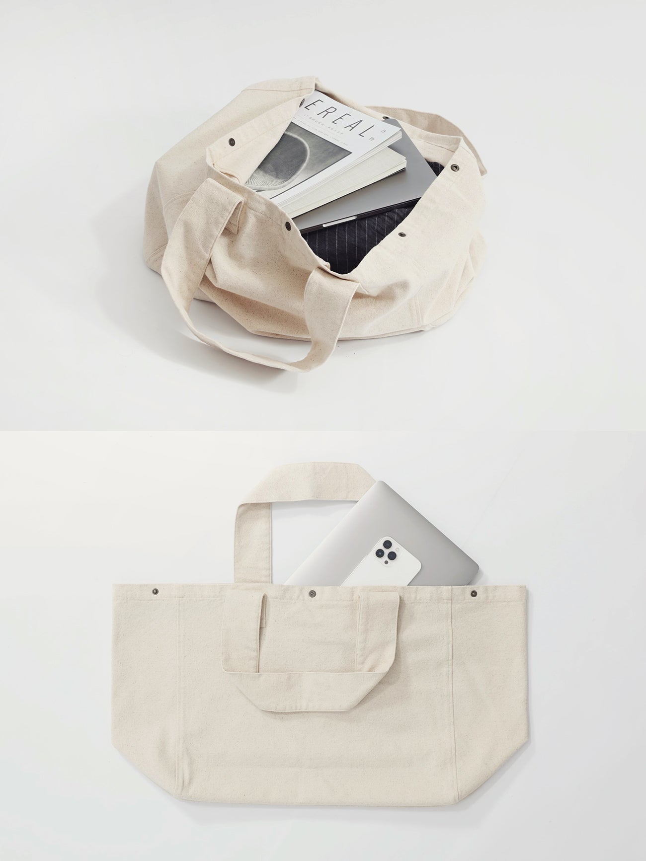 Large capacity canvas tote bag