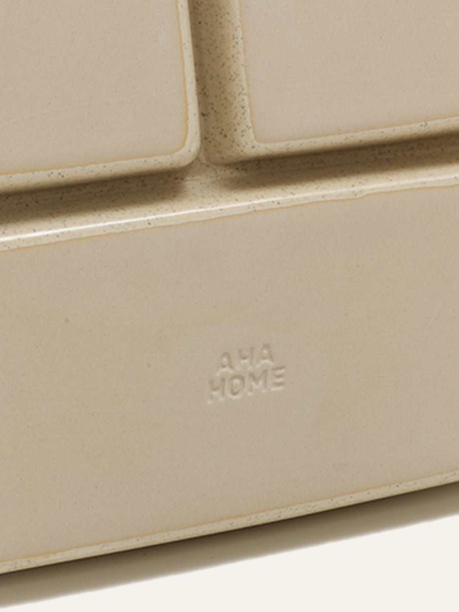 Cream color Square Compartment Plate