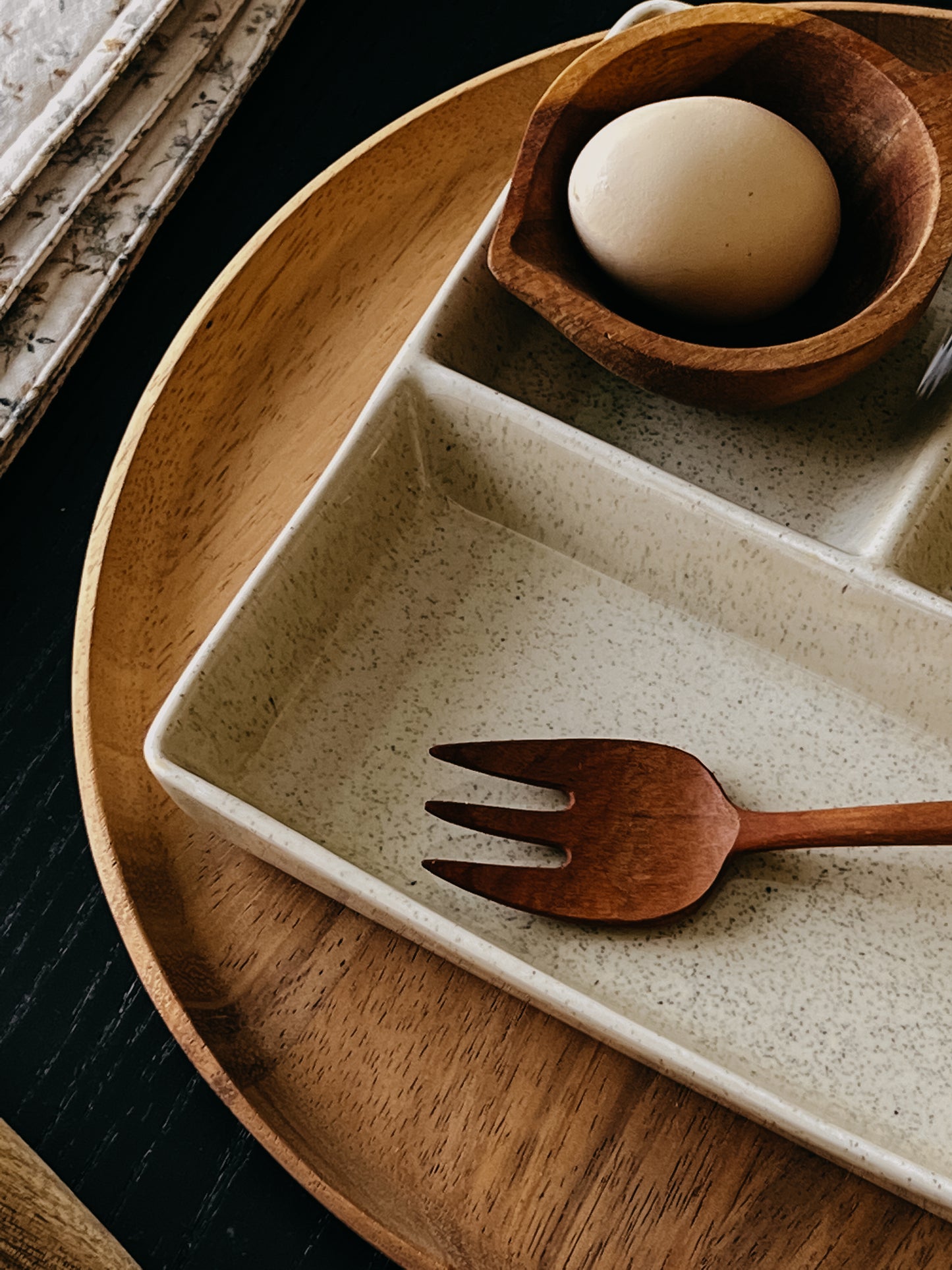 Cream color Square Compartment Plate