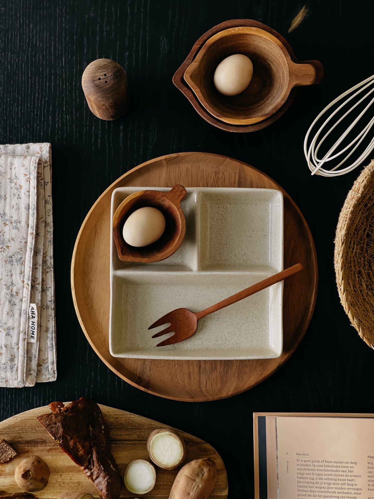 Cream color Square Compartment Plate