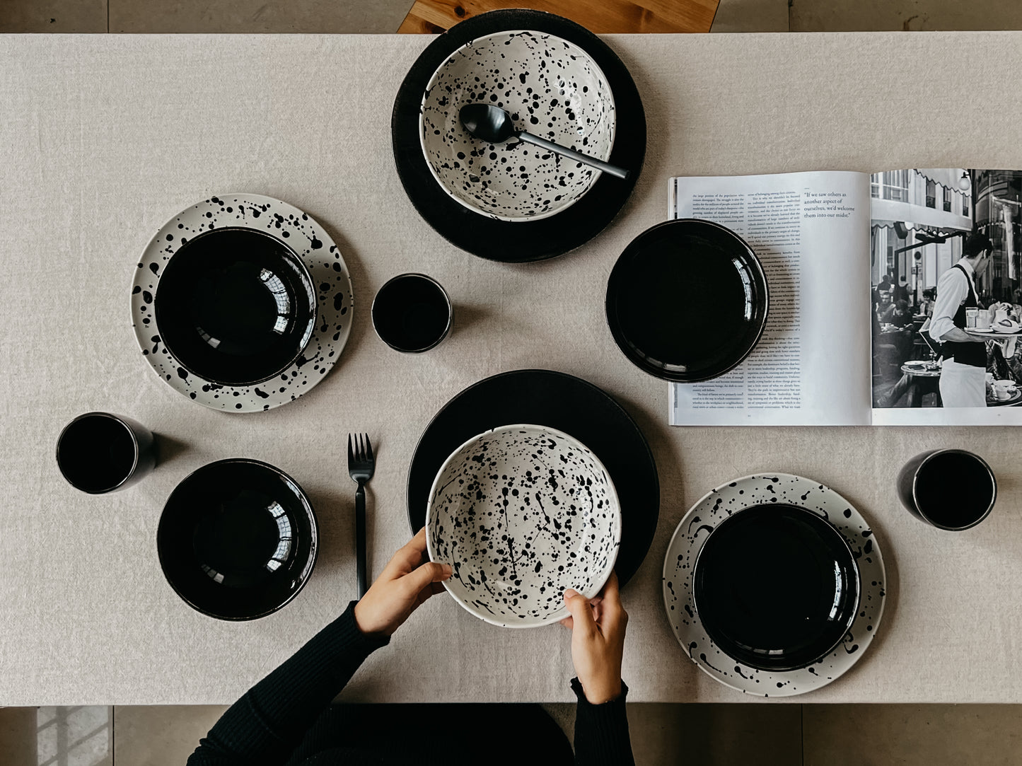 Splashed Ink Salad Plate
