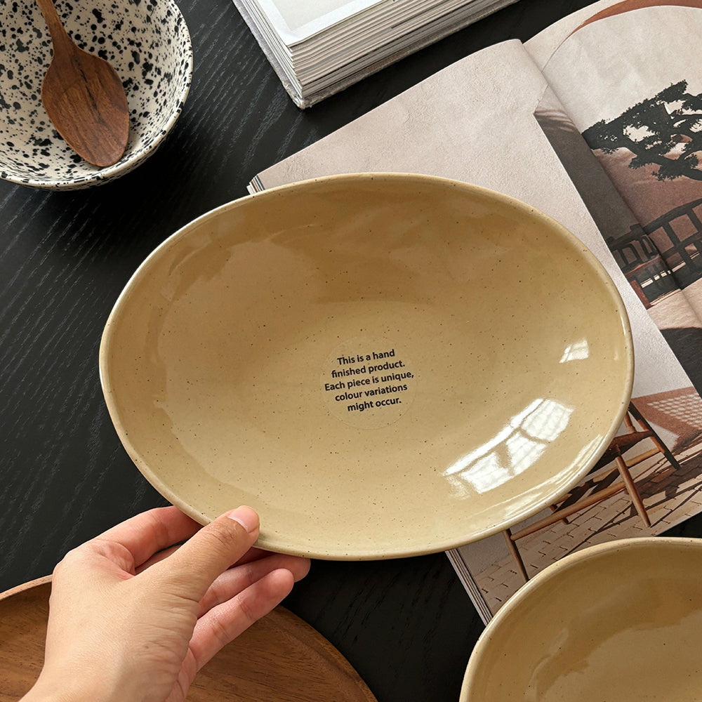 Yellow Irregular Oval Bowl