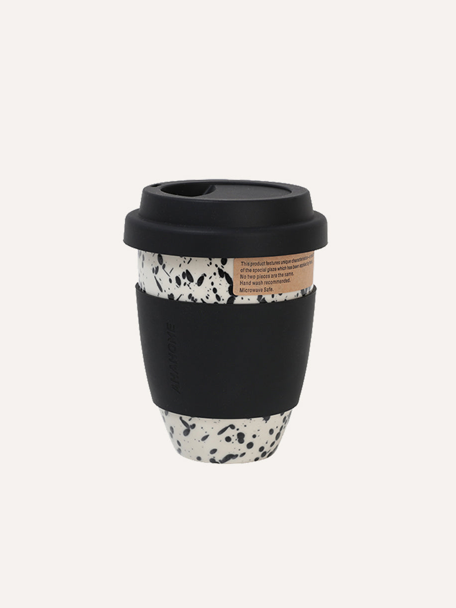 Ceramic Tumbler with Silicone Lid and Sleeve